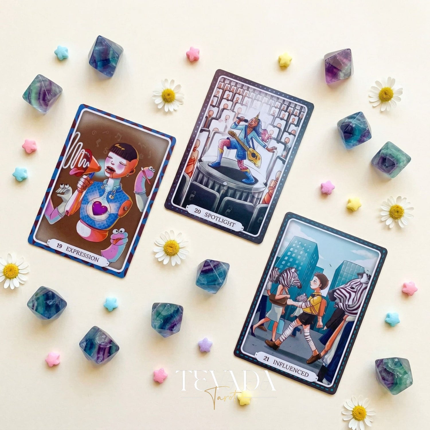 The Theater of Life Oracle Deck whimsical puppetry style Indie Oracle Cards for shadow work and inner child healing