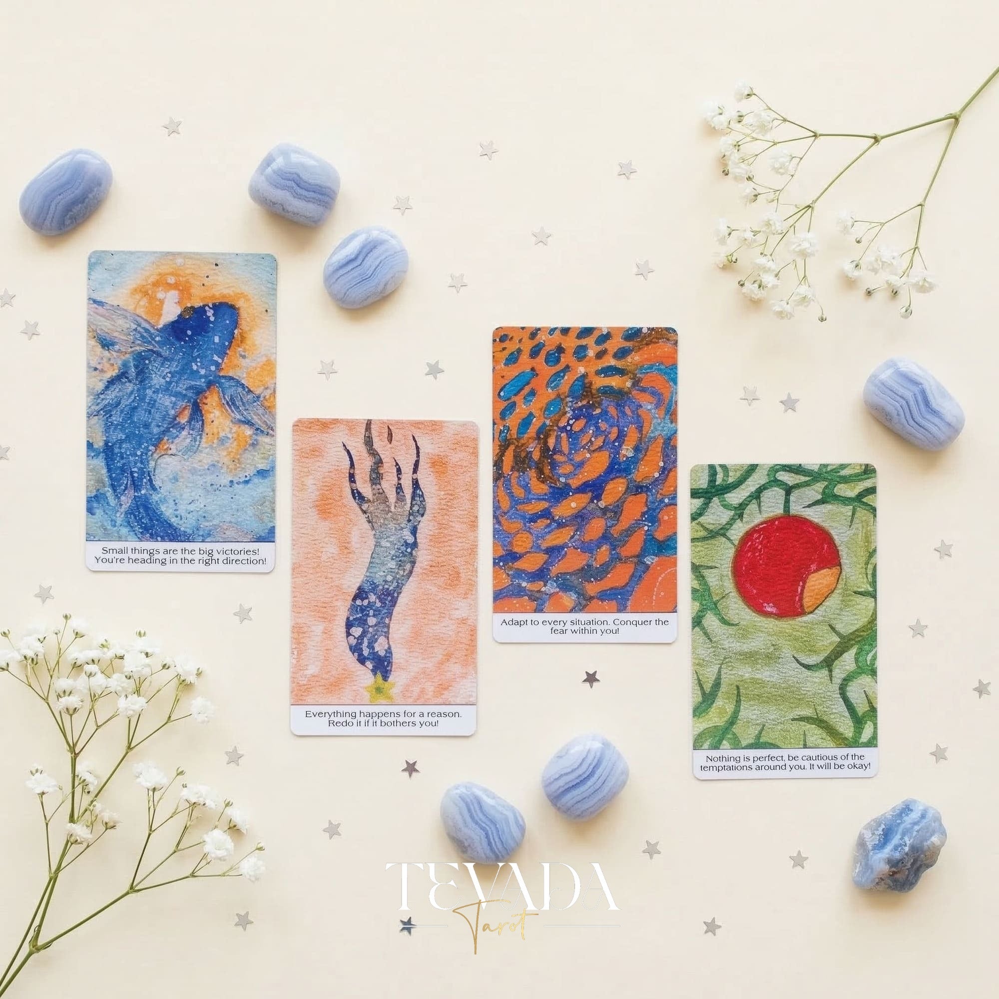 Think Oracle Deck whimsical hand-drawn Indie Oracle Cards for shadow work and inner child healing.