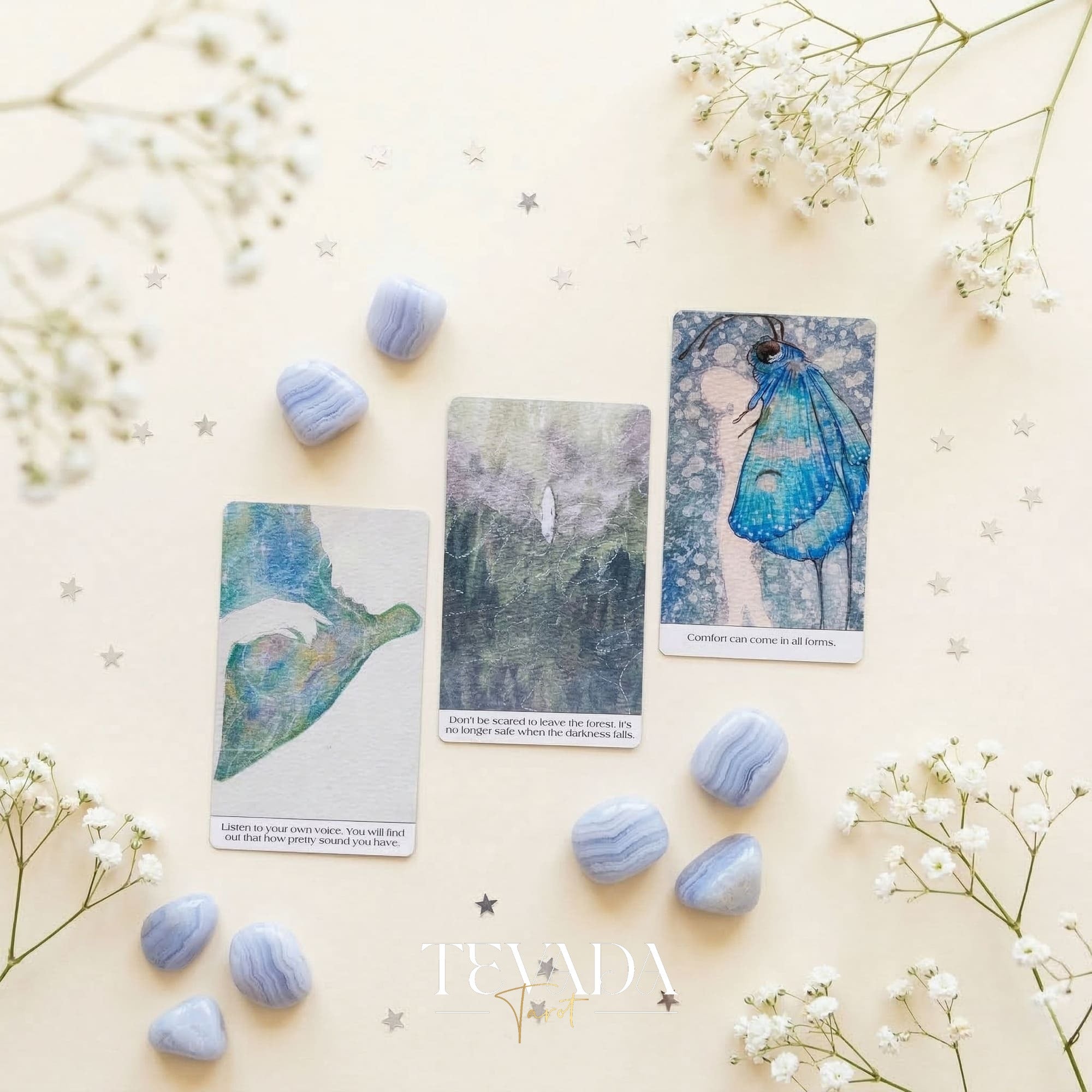 Think Oracle Deck whimsical hand-drawn Indie Oracle Cards for shadow work and inner child healing.