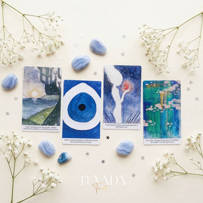 Think Oracle Deck whimsical hand-drawn Indie Oracle Cards for shadow work and inner child healing.