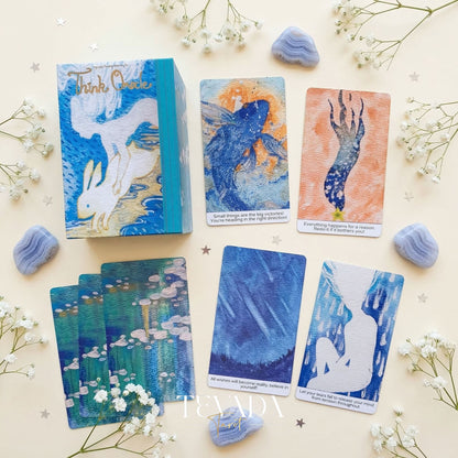 Think Oracle Deck whimsical hand-drawn Indie Oracle Cards for shadow work and inner child healing.