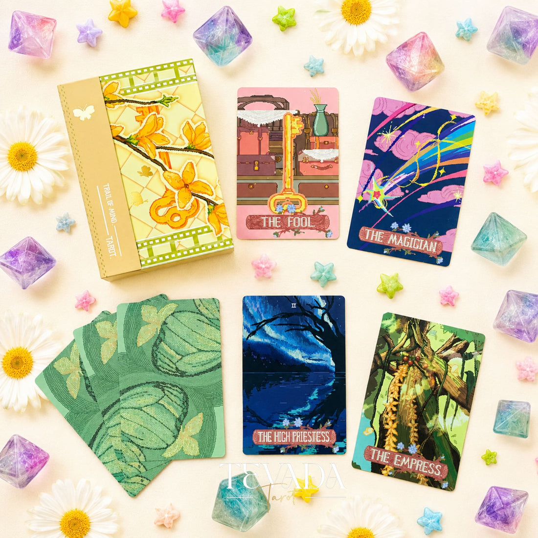 Trail of Mind Tarot anime pixel art tarot deck for nostalgic daily reflection