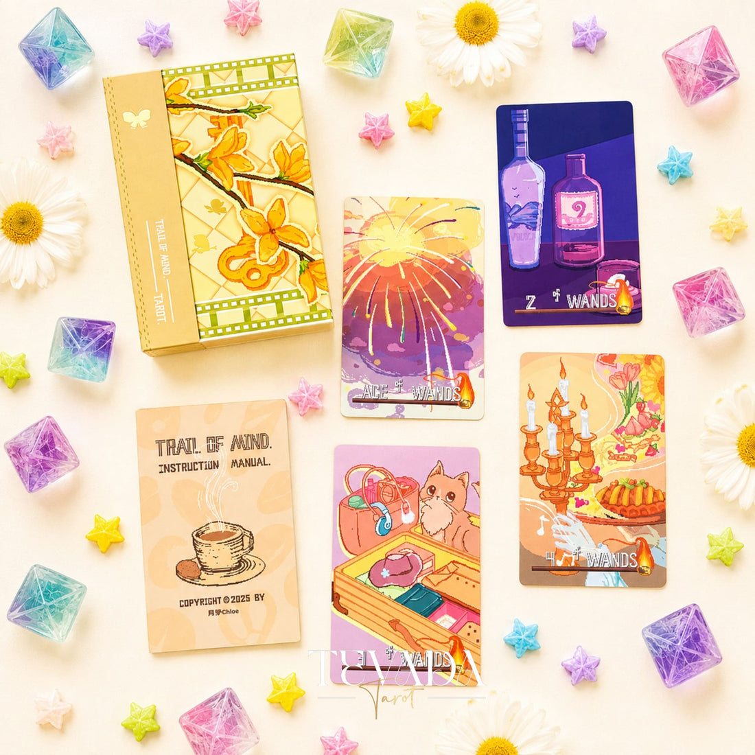 Trail of Mind Tarot anime pixel art tarot deck for nostalgic daily reflection