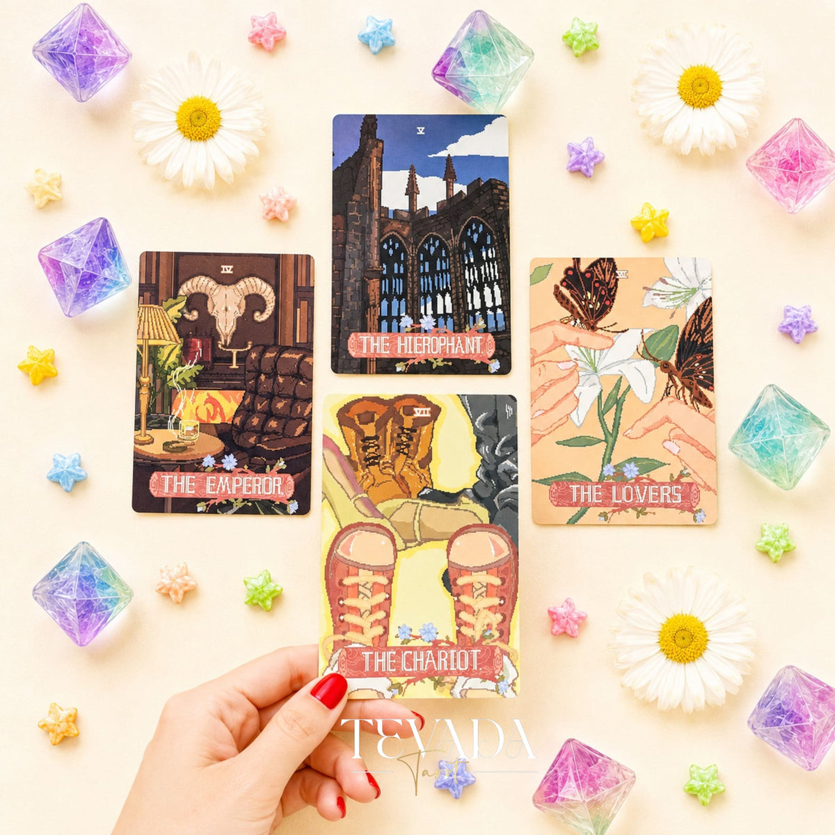 Trail of Mind Tarot anime pixel art tarot deck for nostalgic daily reflection