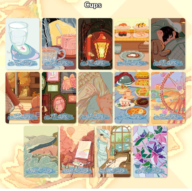 Trail of Mind Tarot anime pixel art tarot deck for nostalgic daily reflection