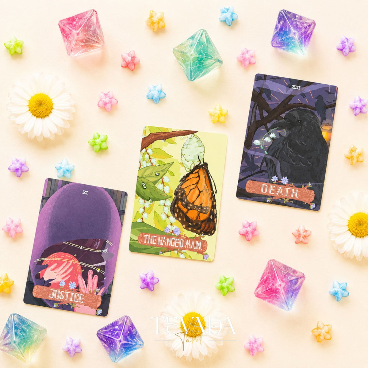 Trail of Mind Tarot anime pixel art tarot deck for nostalgic daily reflection