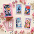 Transformation Tarot hand-drawn vintage butterfly deck with pink sparkle edges for rebirth and self-reflection