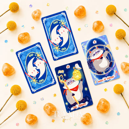 Trash Panda &amp; Tarot crayon-style Indie Tarot Deck for gentle daily reflection