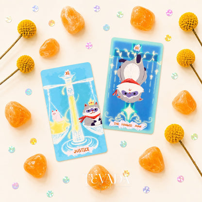Trash Panda &amp; Tarot crayon-style Indie Tarot Deck for gentle daily reflection