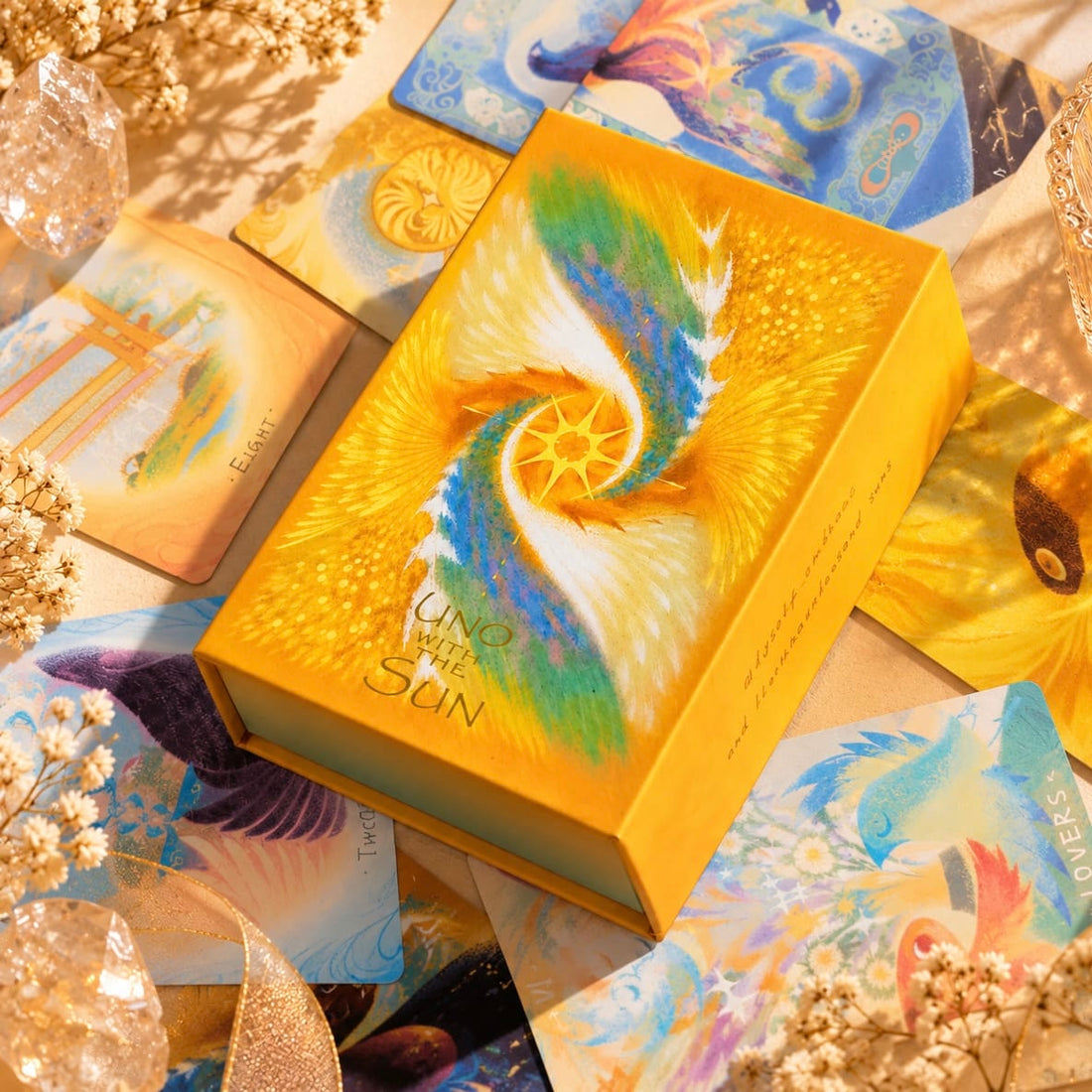 Uno with the Sun Tarot Luxe Radiant Edition, whimsical pastel tarot art for self-reflection and inner light