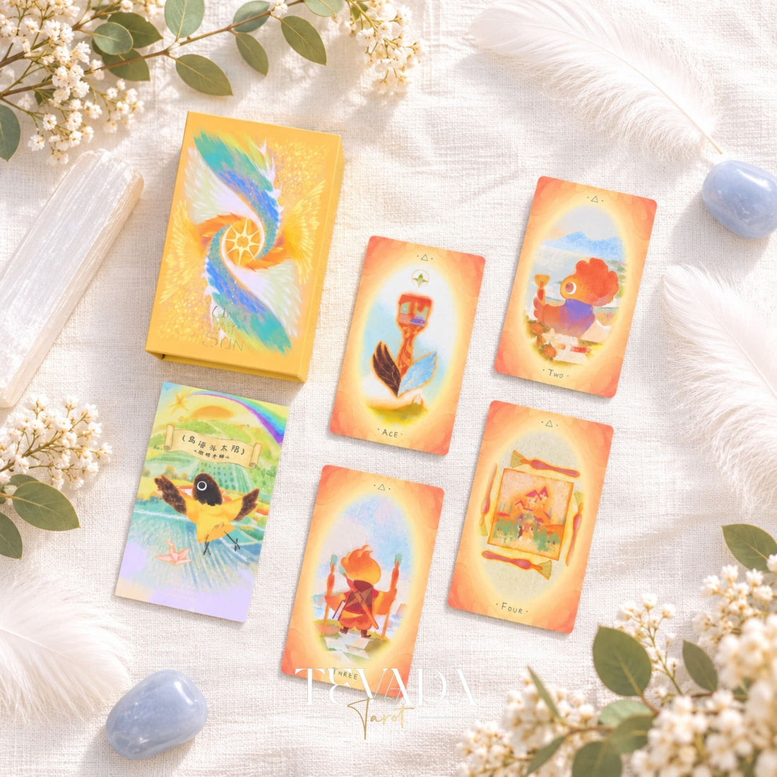 Uno with the Sun Tarot Luxe Radiant Edition, whimsical pastel tarot art for self-reflection and inner light