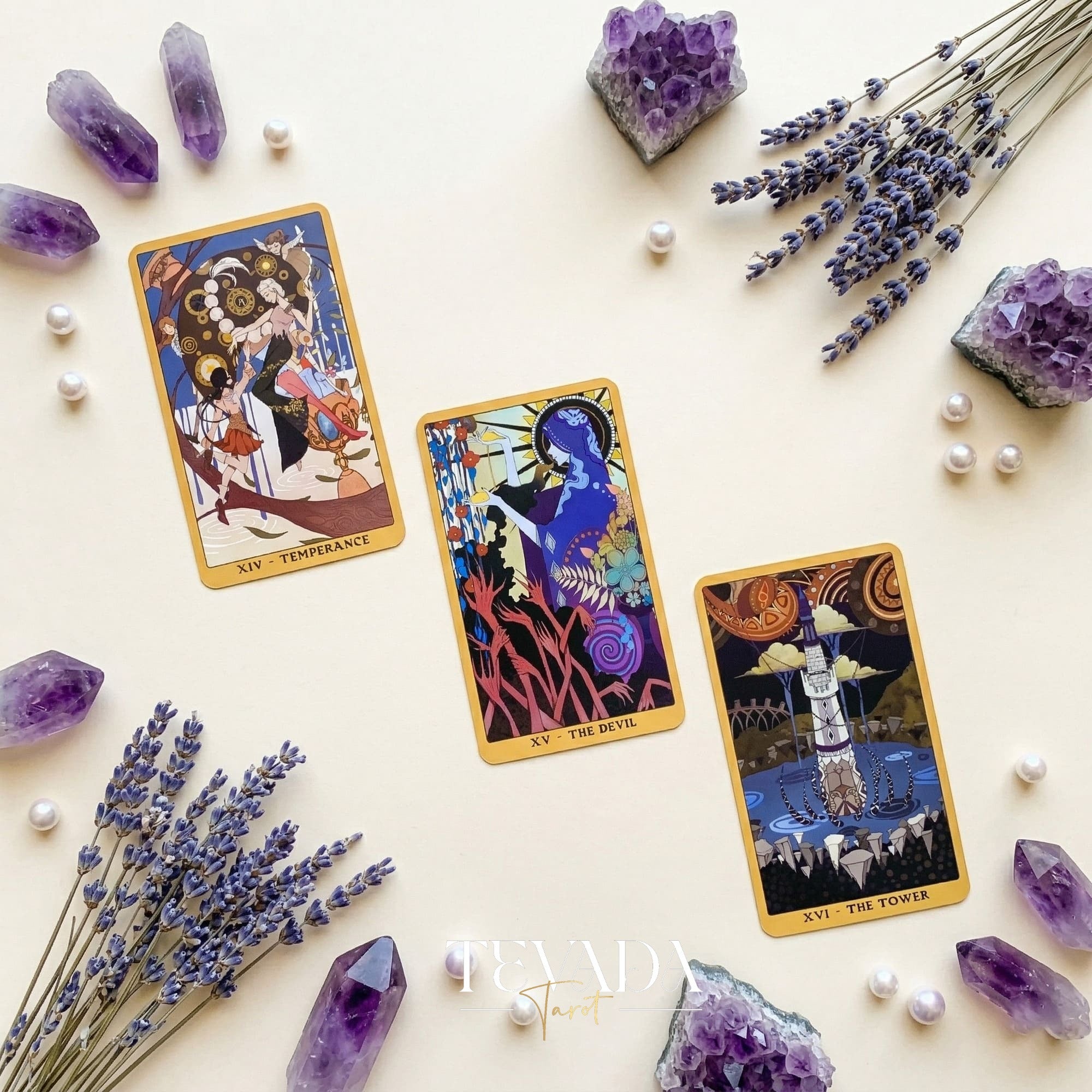 Vital Ruins Chronicle Tarot Deck whimsical retro Indie Tarot Deck for shadow work and deep self-reflection.