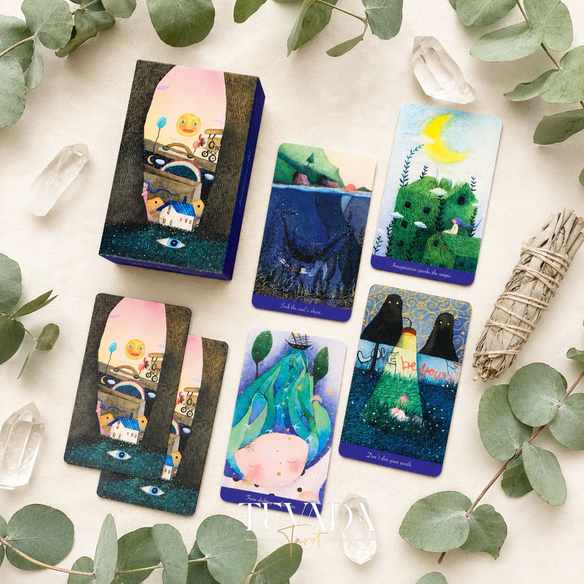 When I Was Young Oracle surreal cartoon Oracle Cards for inner child reflection