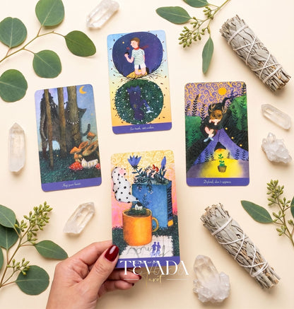 When I Was Young Oracle surreal cartoon Oracle Cards for inner child reflection