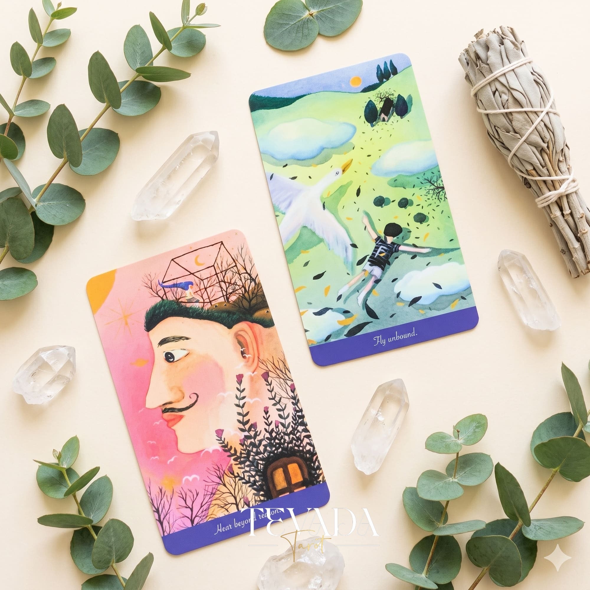 When I Was Young Oracle surreal cartoon Oracle Cards for inner child reflection