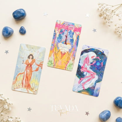 Whisper of Stars and Garden Tarot Starry Sky Edition gold foil edges celestial botanical indie tarot deck