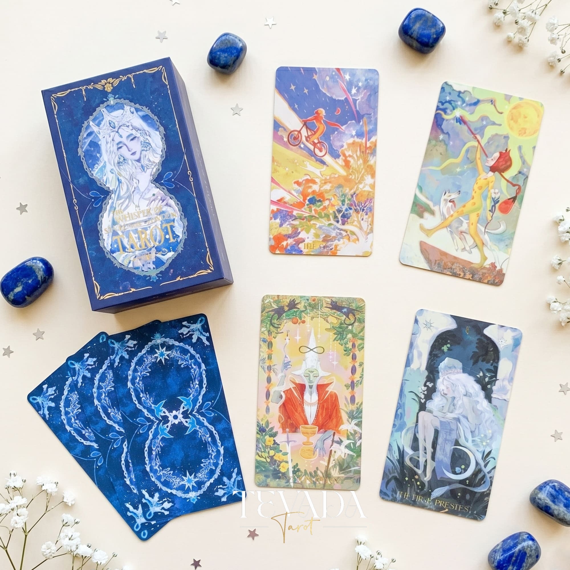 Whisper of Stars and Garden Tarot Starry Sky Edition gold foil edges celestial botanical indie tarot deck