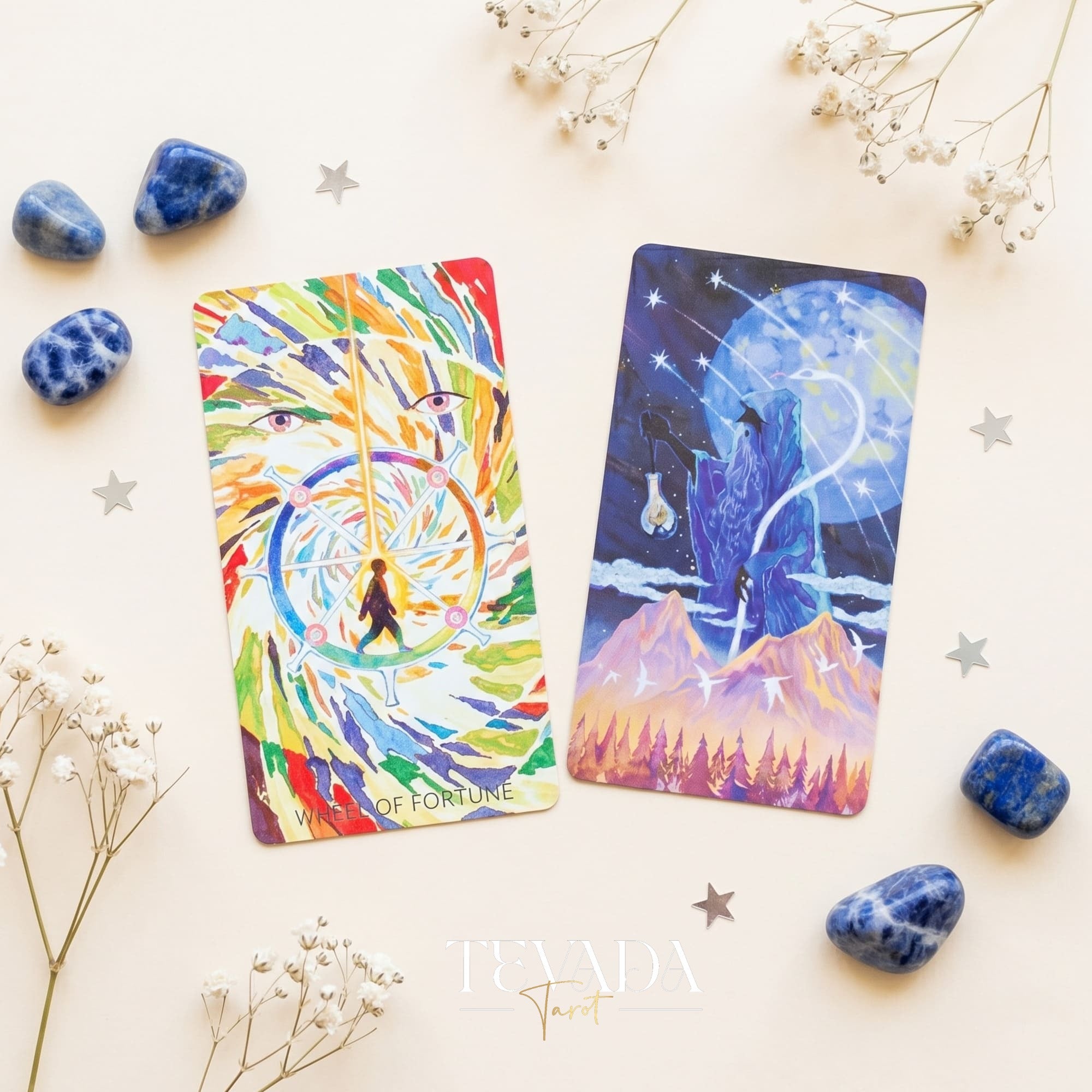 Whisper of Stars and Garden Tarot Starry Sky Edition gold foil edges celestial botanical indie tarot deck