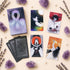 White x Black Tarot moody monochrome indie deck with black edges silver foil for shadow work and tarot reading.