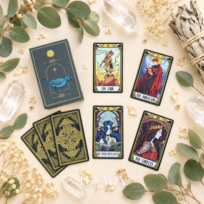 Windmill Flag Tarot medieval storybook Indie Tarot Deck for mythic reflection