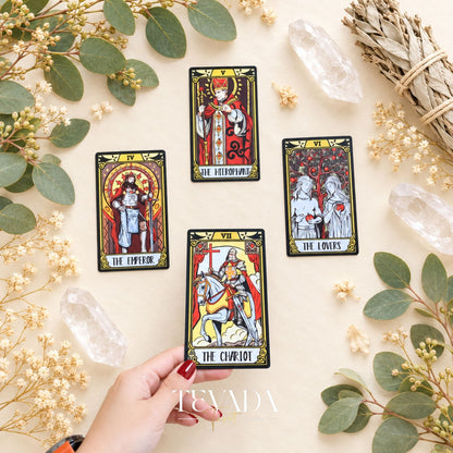 Windmill Flag Tarot medieval storybook Indie Tarot Deck for mythic reflection