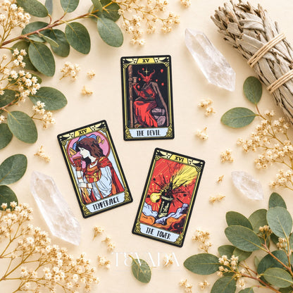 Windmill Flag Tarot medieval storybook Indie Tarot Deck for mythic reflection
