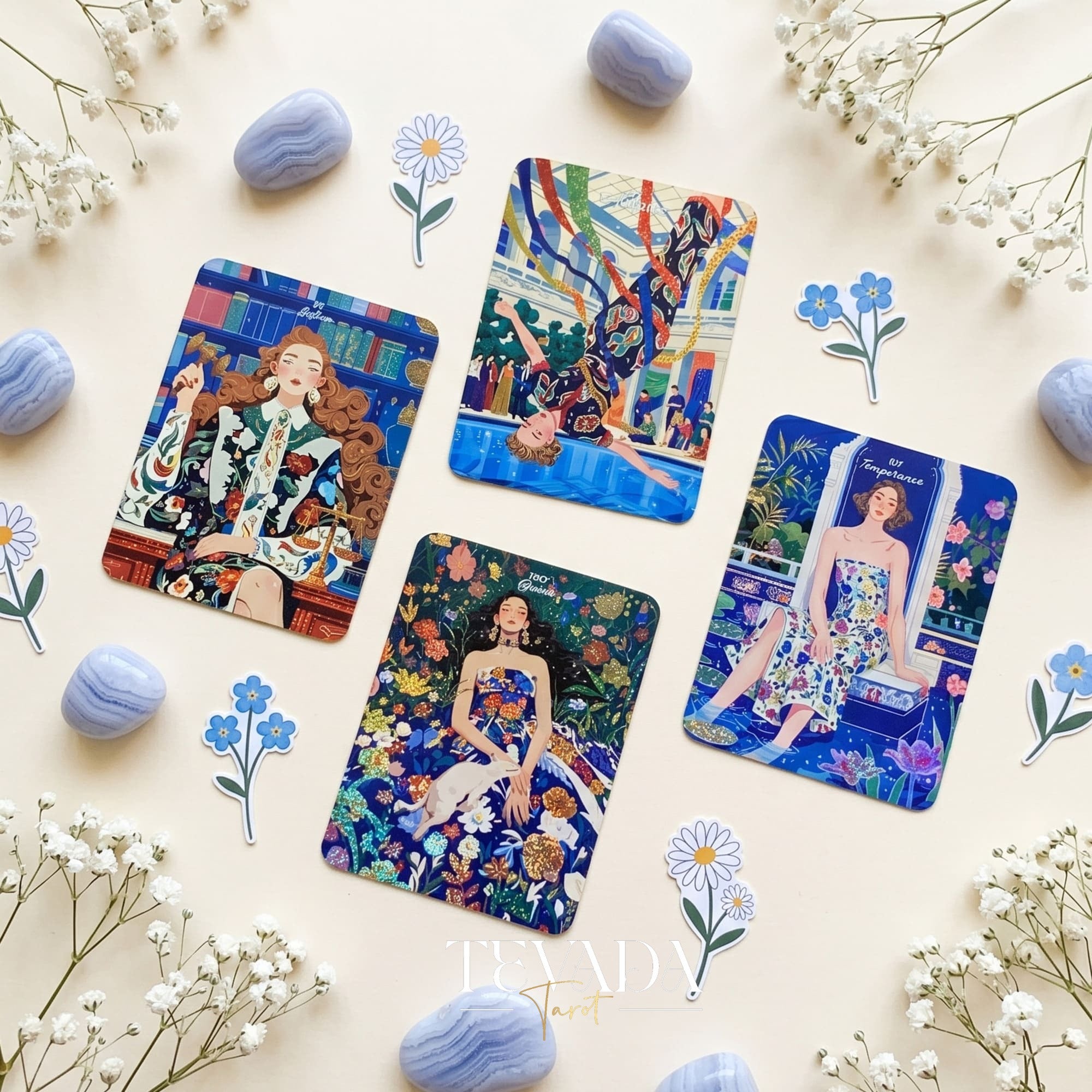WonderStruck Tarot Deck vibrant feminine indie tarot deck for everyday empowerment and grounded daily reflection.