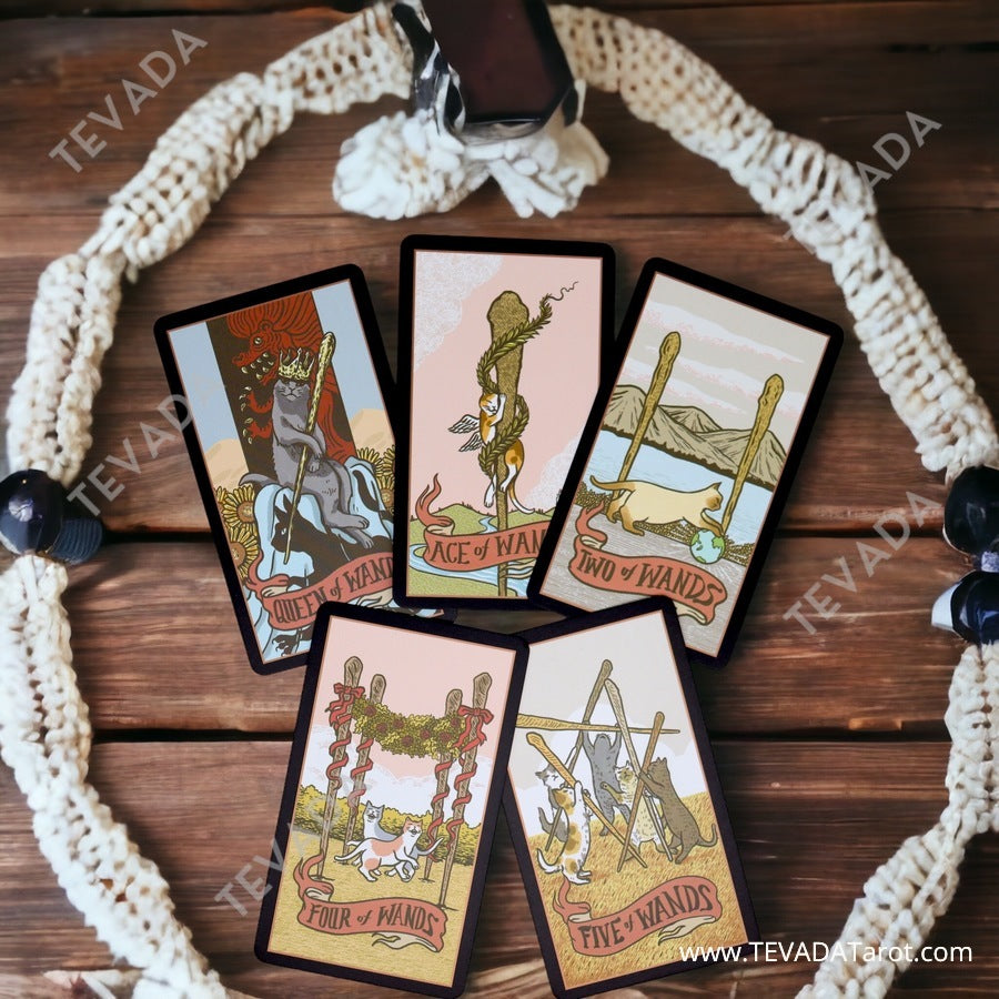 The Stray Cat Tarot Black Edition is the cat's meow of tarot decks! Featuring enchanting cat-themed illustrations, easy-to-use design, black edging, and a magical twist on the classic Rider Waite deck, this deck is sure to delight tarot enthusiasts and cat lovers alike