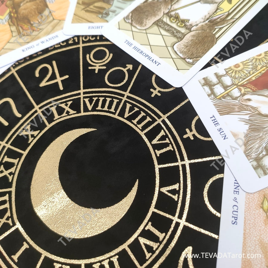 Add a touch of mystical beauty to your tarot readings with our Tarot Table Cloth - Zodiac Moon Tarot Reading Cloth