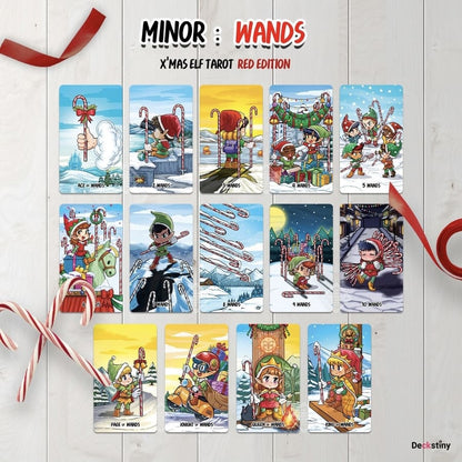 【Ship by Dec 10】Xmas Elf Tarot RED