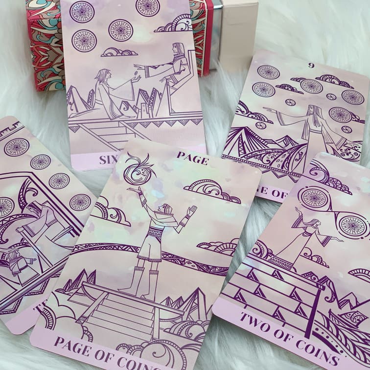 Sambucus Tarot PINK Edition with Metalic Purple Gilded Edge | Elder Wood Tarot | Classic Tarot on sale